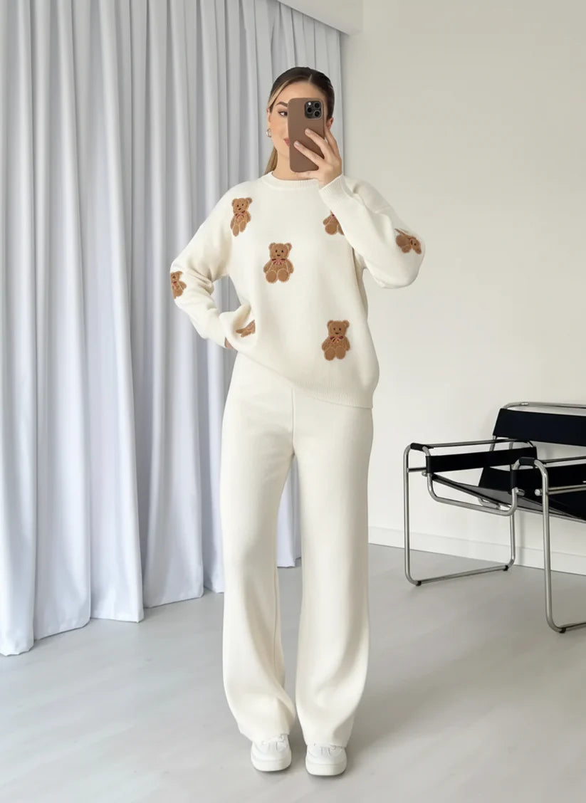CH-586 BEA'S BearCraze 3D Print Winter Fleece Co-ords Set