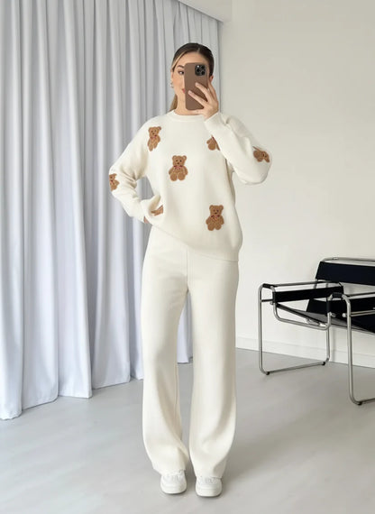 CH-586 BEA'S BearCraze 3D Print Winter Fleece Co-ords Set