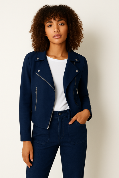 Modern Cross-Zipper Cozy Fleece Jacket