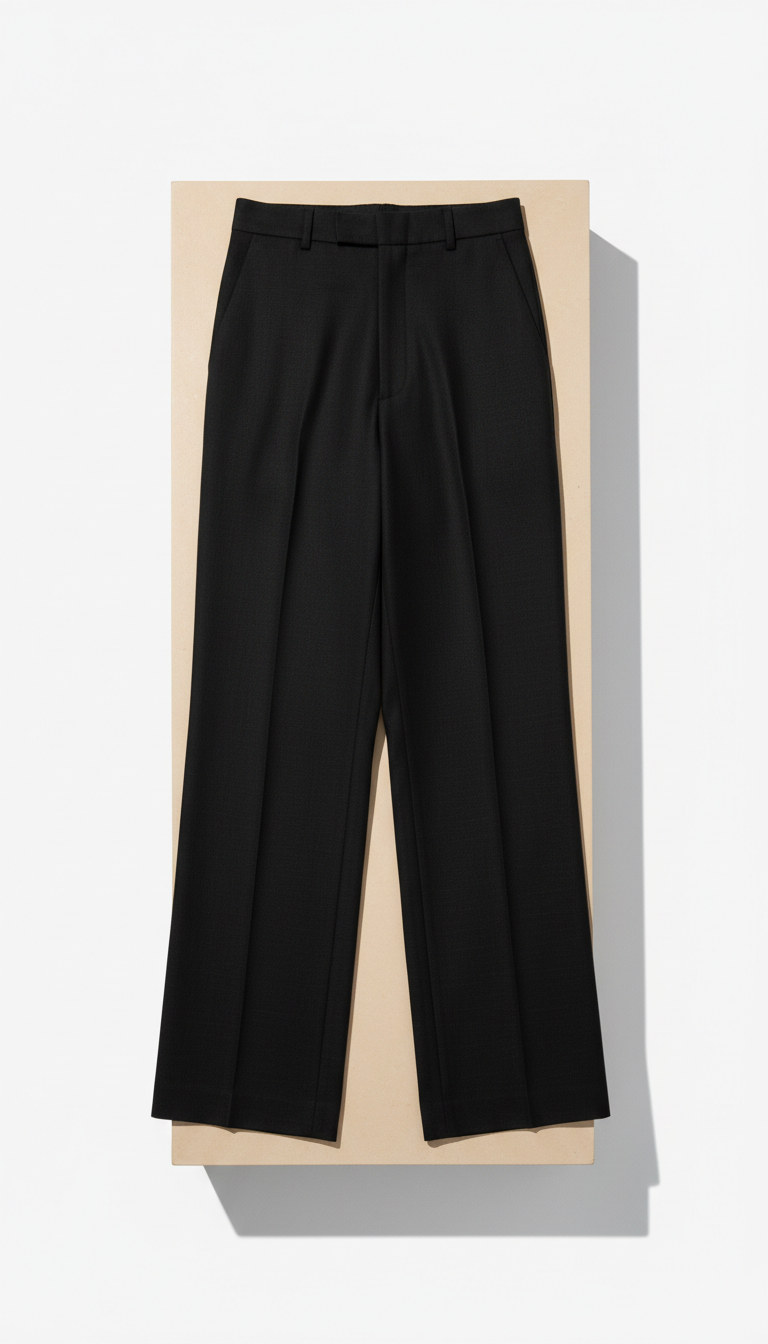 Tailored Black Wide-Leg Trousers