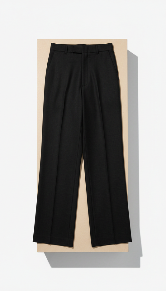 Tailored Black Wide-Leg Trousers