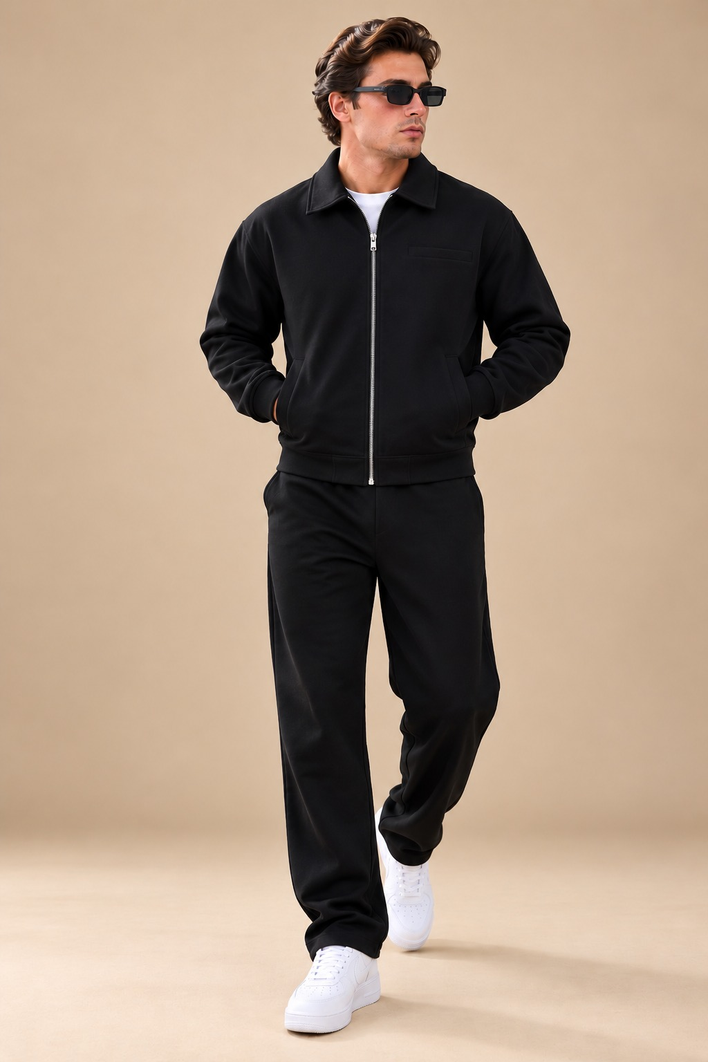 Bea's | LI-175 |Men’s Premium Zip-Up Jacket & Relaxed Fit Trousers Set