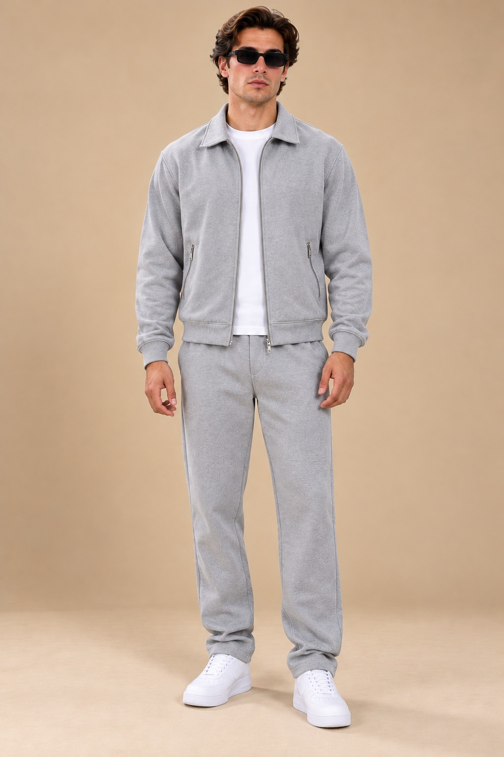 Bea's | LI-175 |Men’s Premium Zip-Up Jacket & Relaxed Fit Trousers Set