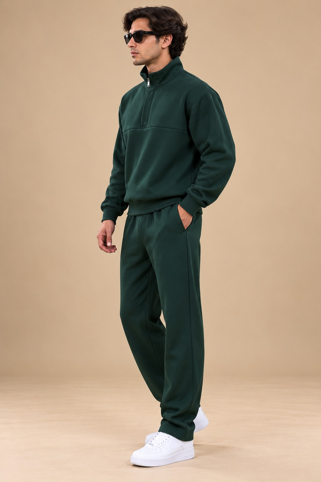 Bea's | LI-176 | The Essential Luxury Urban Luxe Quarter-Zip Tracksuit