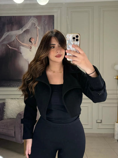 CH-614 BEAS Women’s Stylish Fleece Twin Set – Short Jacket & Inner Outfit