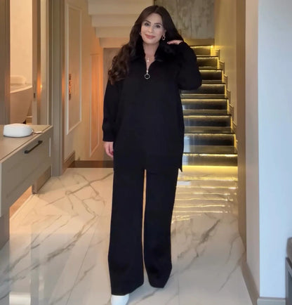 CH-590 BEAS Fur Collar Fleece Co-Ord Set