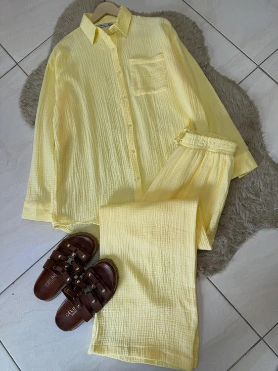 CH-6086 |BEAS| Textured Crinkle Co-Ord Set