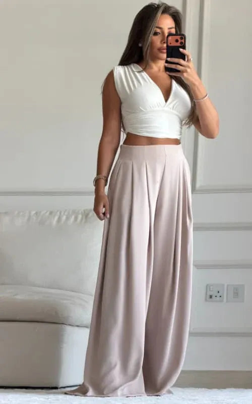 CH-6065 |BEAS| Chic Aura Pleated Trouser