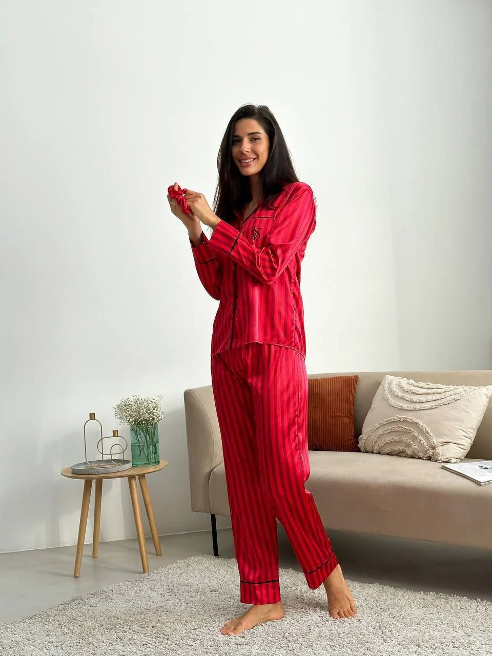 D 8 | Luxury Printed Silk Pajama Set For Women | BEAS