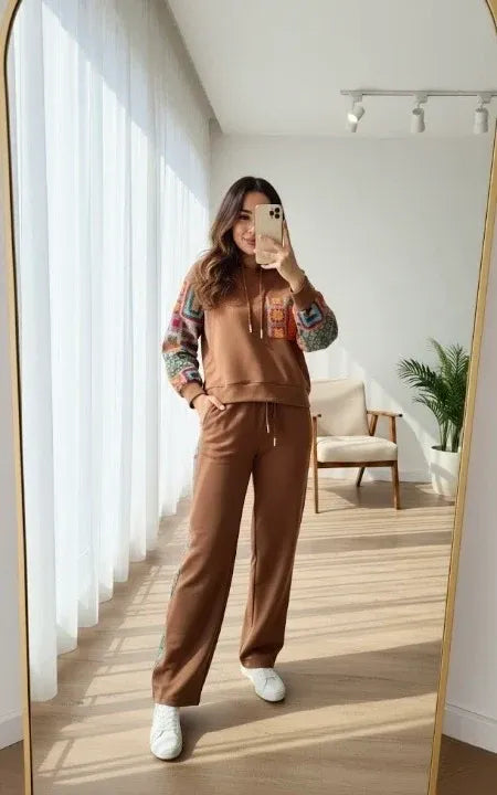 CH-597 BEAS Ethnic Print Fleece Co-ord Set For Women’s