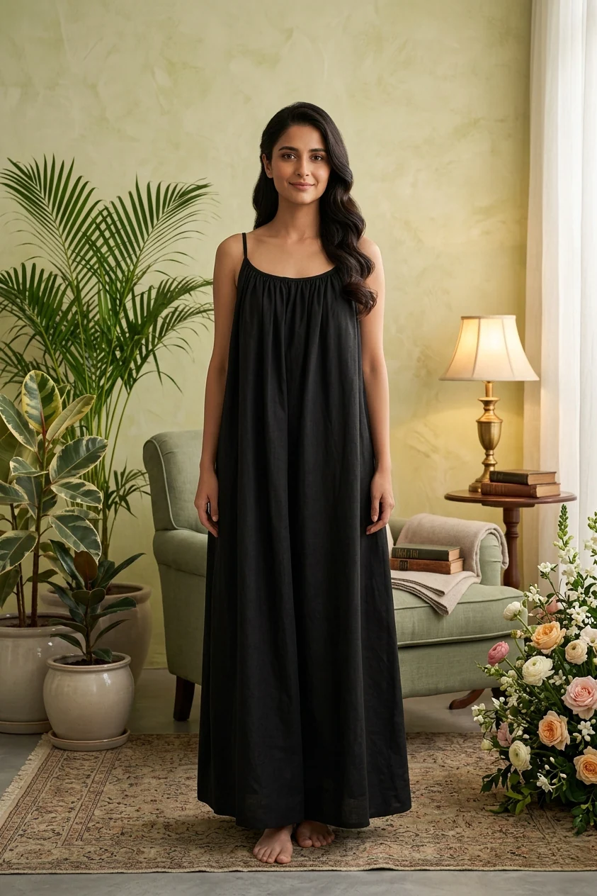 CH-6028 BEAS Long Backless Cami Maxi Dress - Maternity & Nightwear
