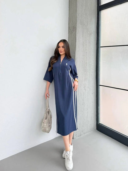 CH-576 BEAS Stripe Style Long Top Dress