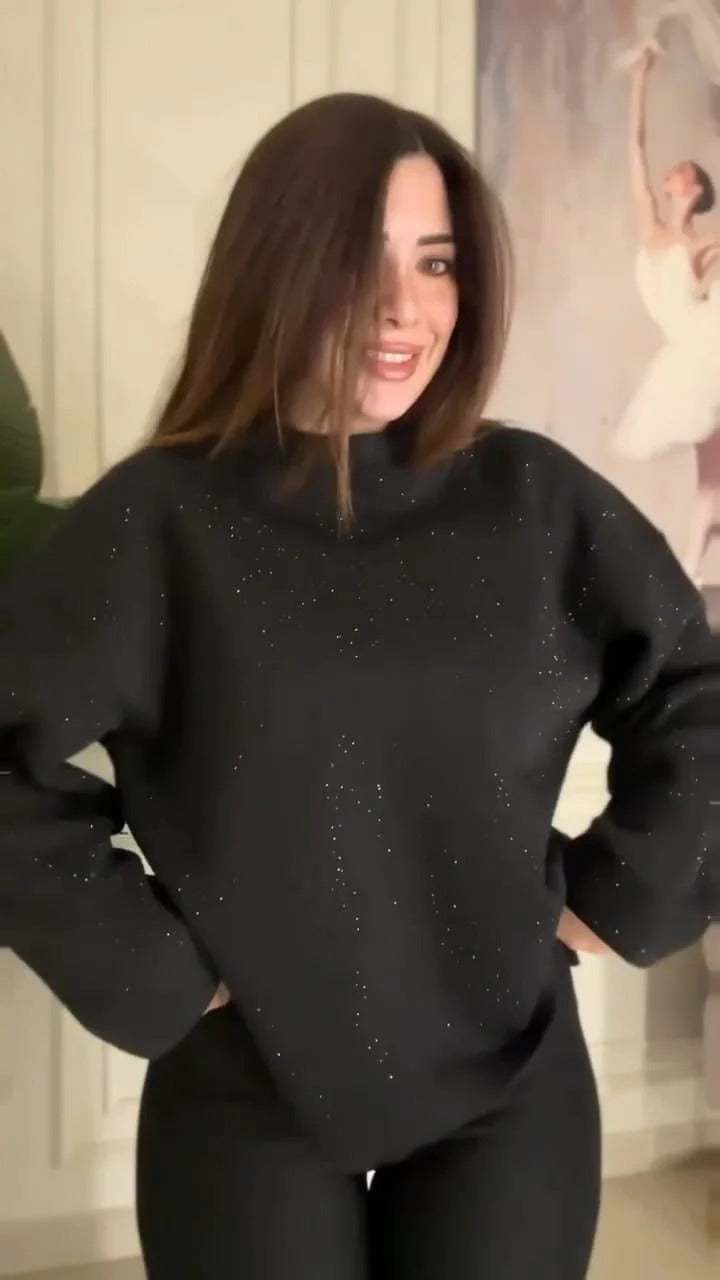 CH-600 BEAS Sparkle Two-Piece Winter Co ord Set
