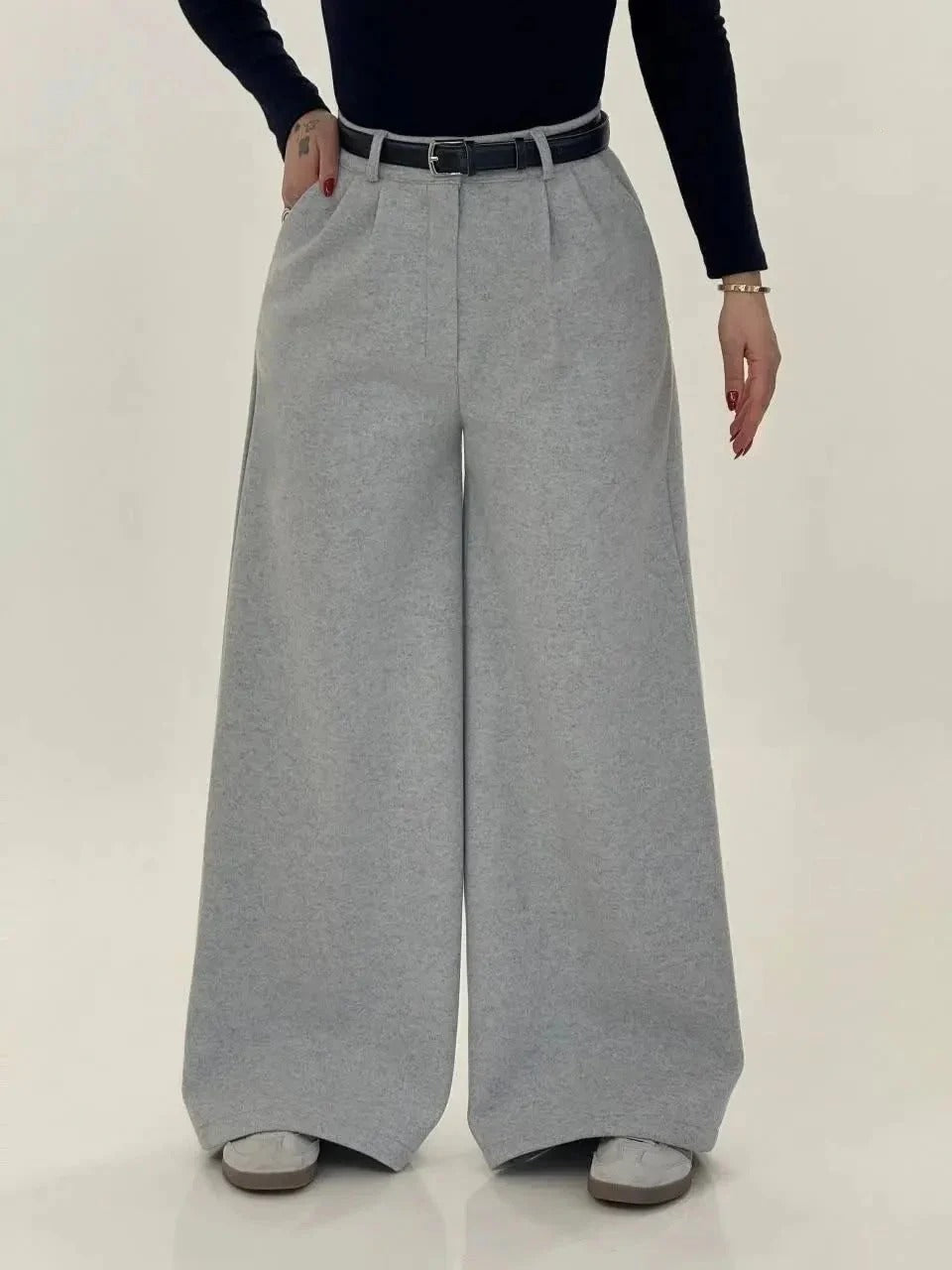 CH-595 BEAS Winter Fleece Wide-Leg Pants