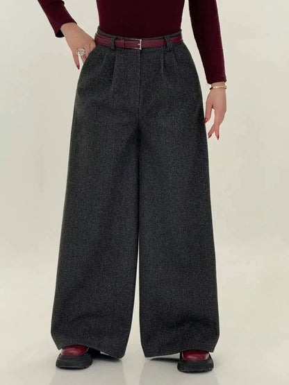 CH-595 BEAS Winter Fleece Wide-Leg Pants