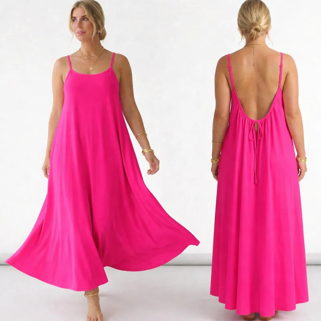CH-6028 BEAS Long Backless Cami Maxi Dress - Maternity & Nightwear