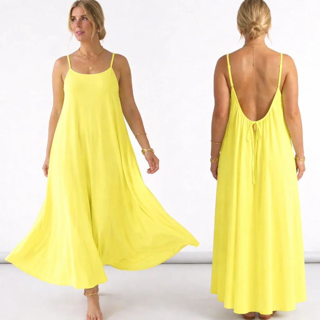 CH-6028 BEAS Long Backless Cami Maxi Dress - Maternity & Nightwear