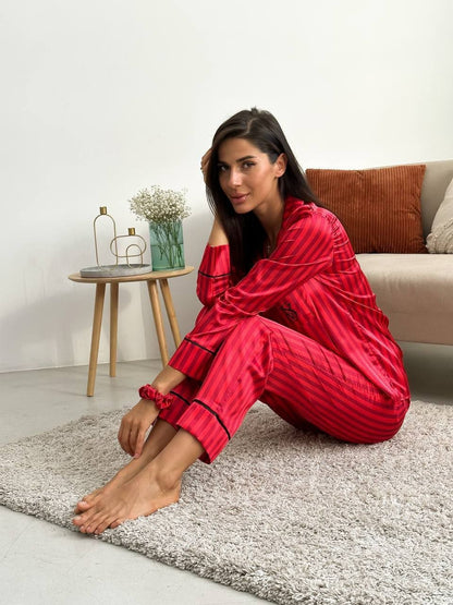 D 8 | Luxury Printed Silk Pajama Set For Women | BEAS