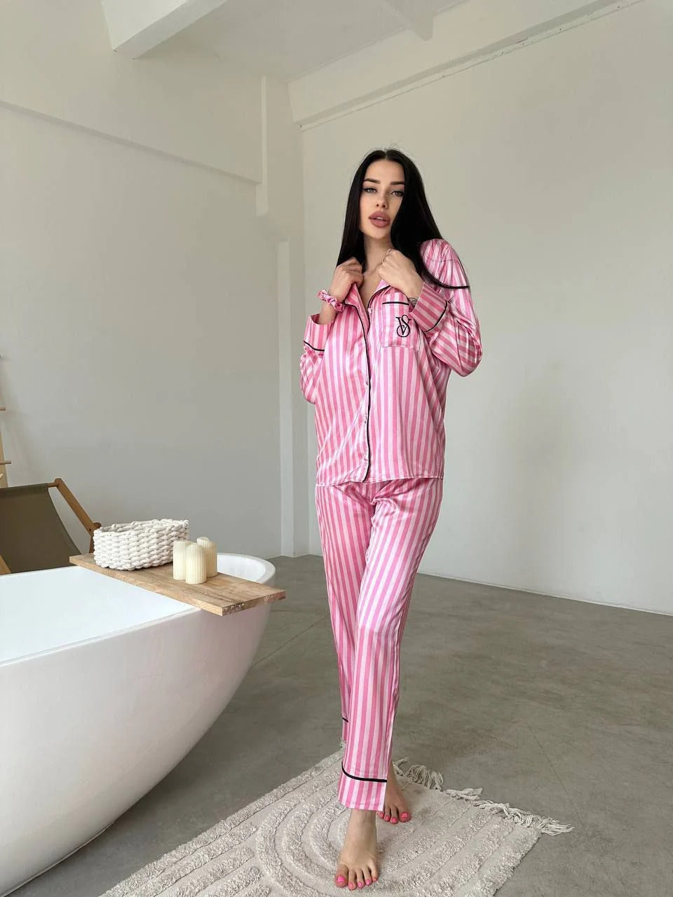 D 5 | Luxury Printed Silk Pajama Set For Women | BEAS