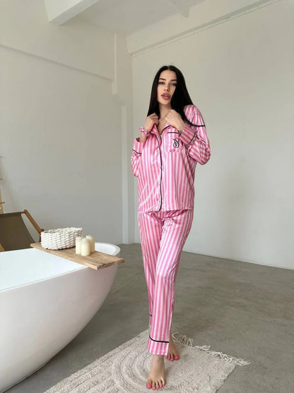 D 5 | Luxury Printed Silk Pajama Set For Women | BEAS