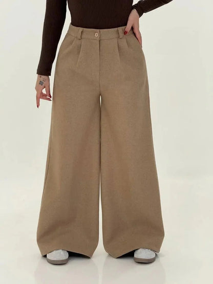 CH-595 BEAS Winter Fleece Wide-Leg Pants