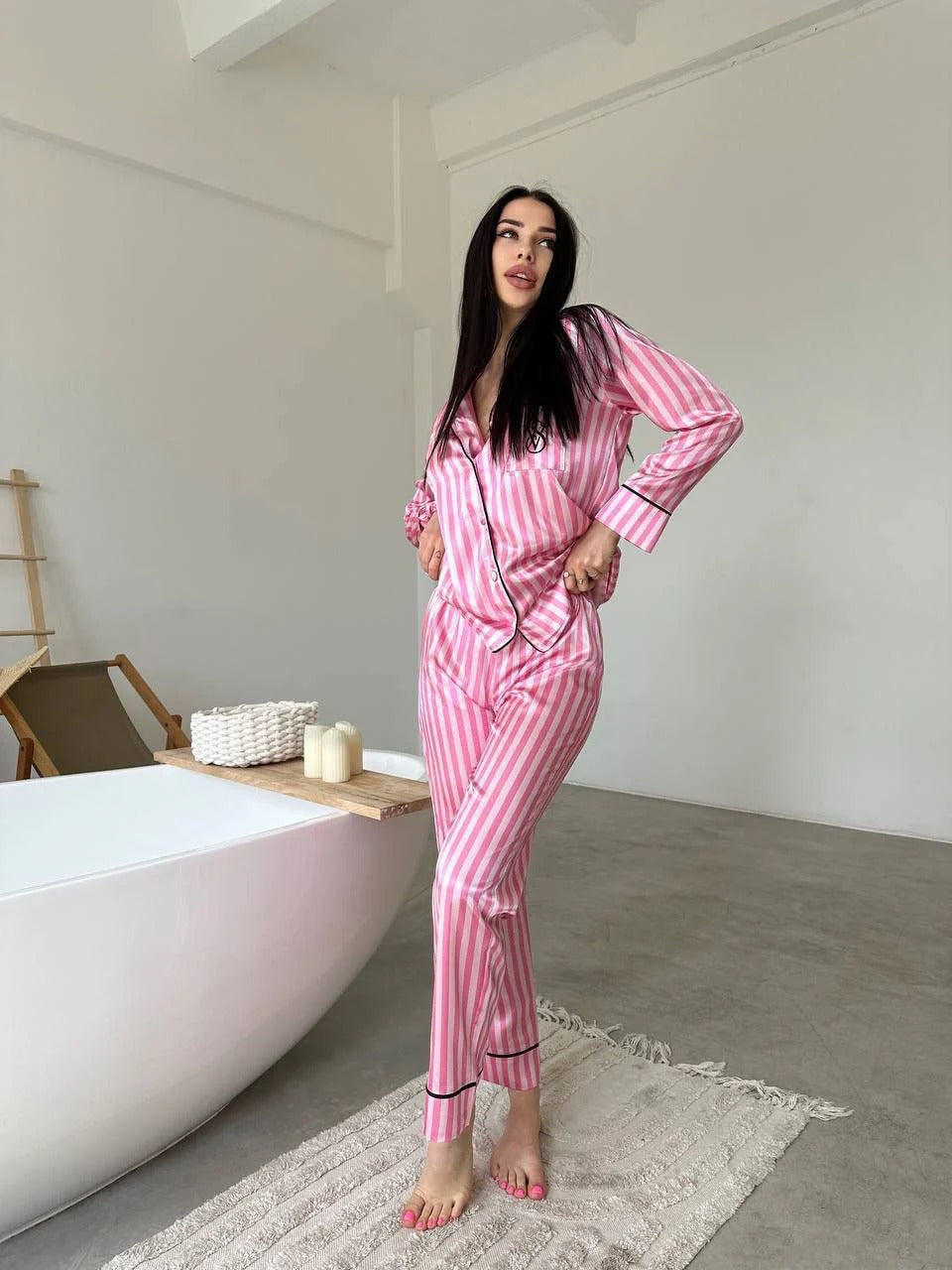 D 5 | Luxury Printed Silk Pajama Set For Women | BEAS