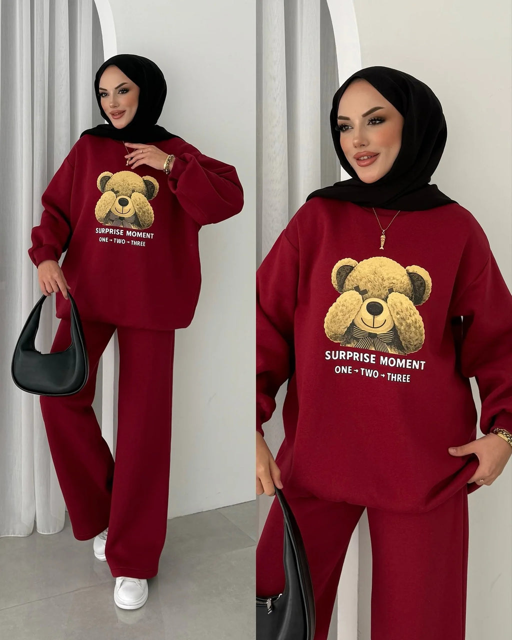 CH-593 BEAS Puffy Chardonnay Sweat Duo Set (Winter Top & Trouser)