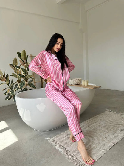 D 5 | Luxury Printed Silk Pajama Set For Women | BEAS