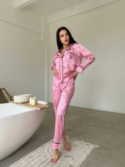 D 5 | Luxury Printed Silk Pajama Set For Women | BEAS