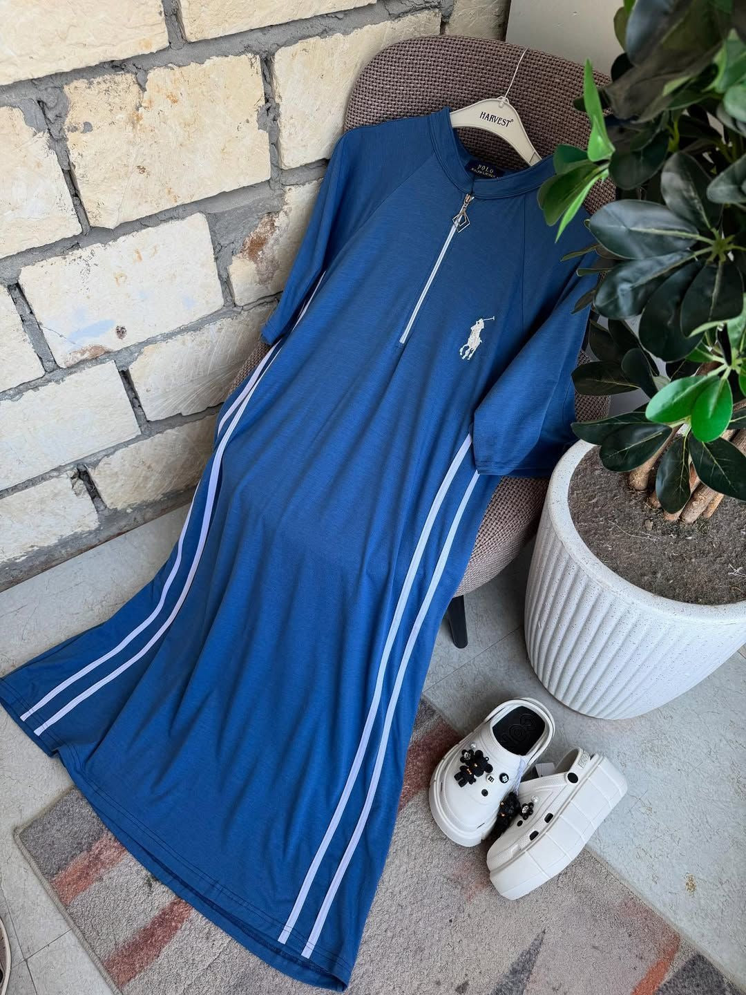 CH-576 BEAS Stripe Style Long Top Dress