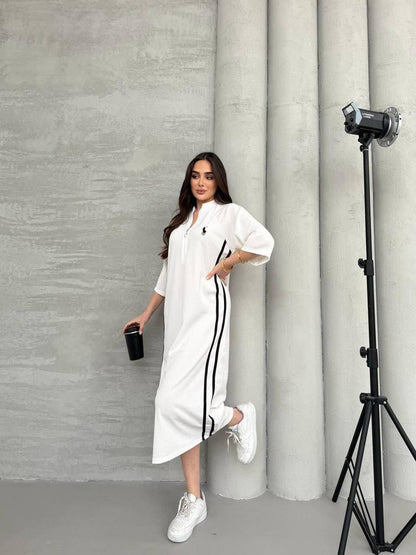 CH-576 BEAS Stripe Style Long Top Dress