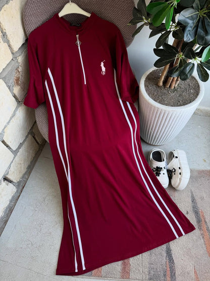 CH-576 BEAS Stripe Style Long Top Dress