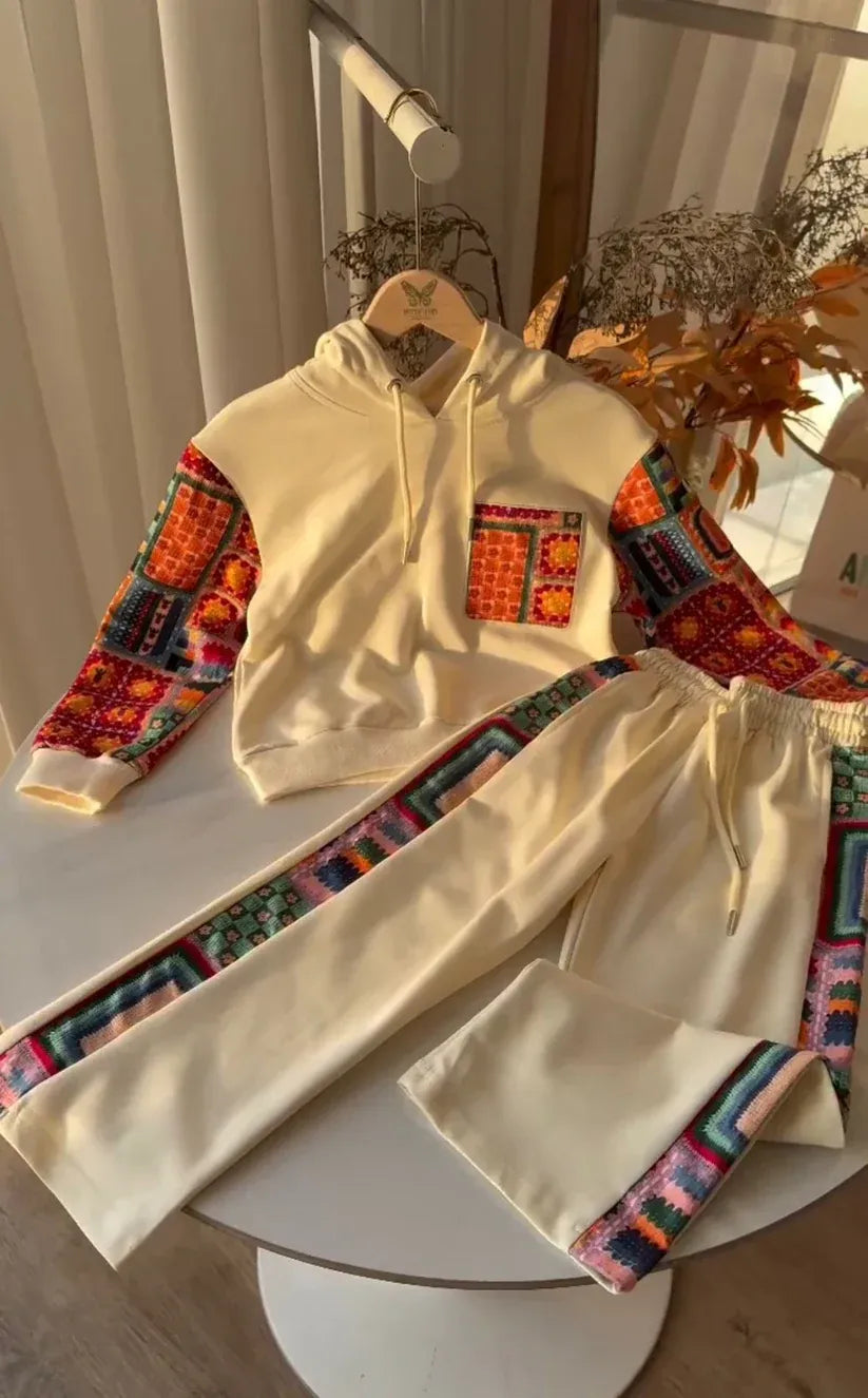 CH-597 BEAS Ethnic Print Fleece Co-ord Set For Women’s