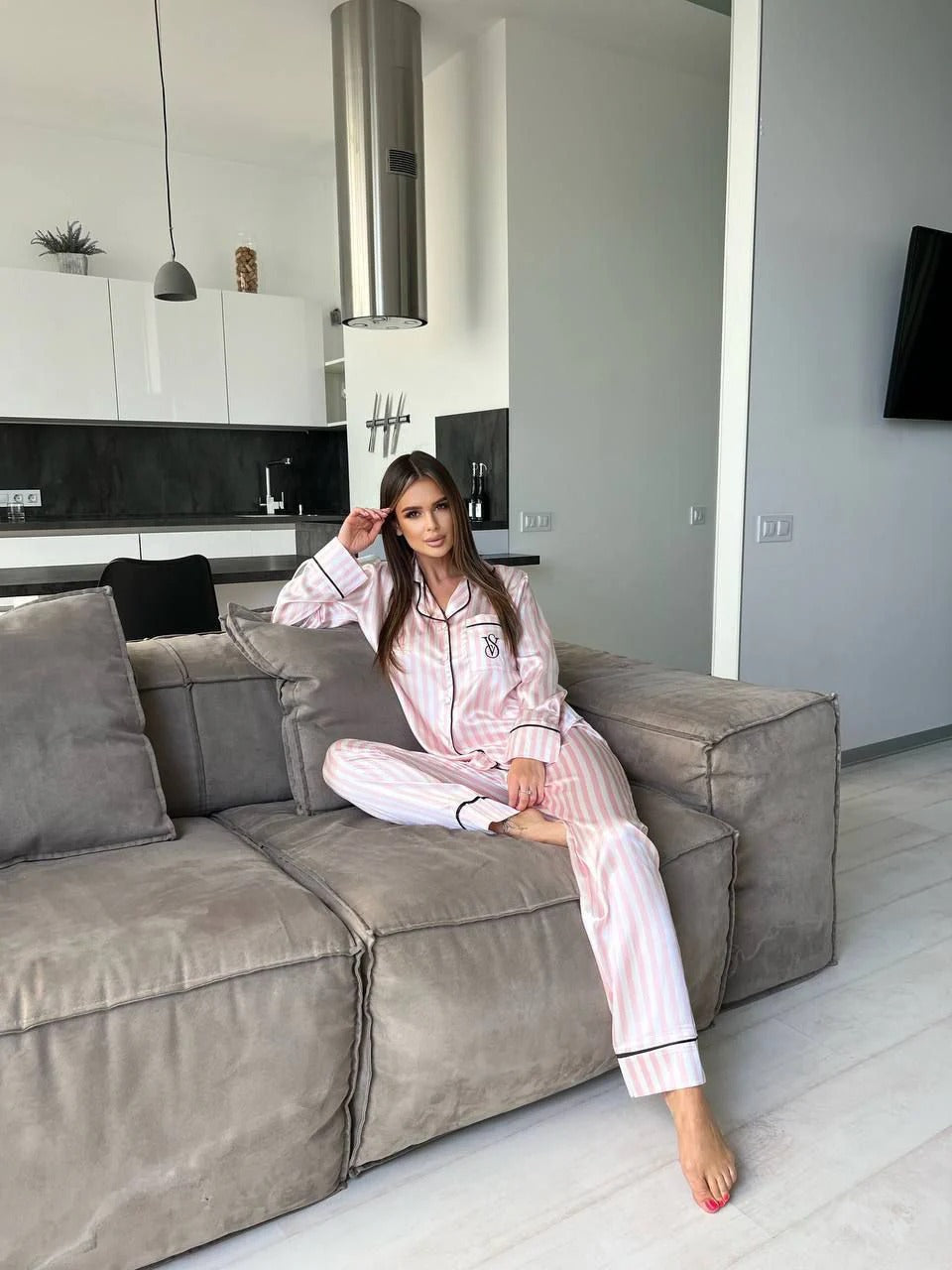 D 2 | Luxury Printed Silk Pajama Set For Women | BEAS