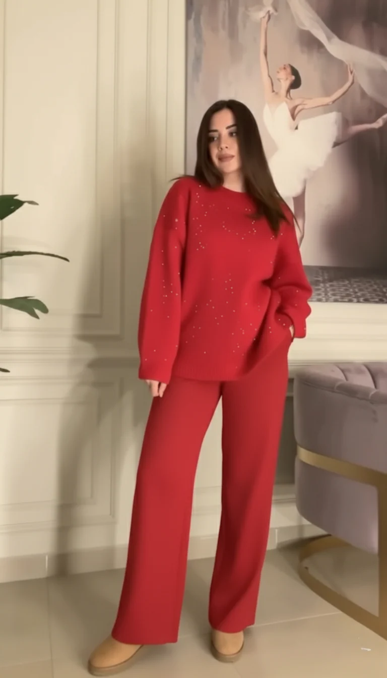 CH-600 BEAS Sparkle Two-Piece Winter Co ord Set