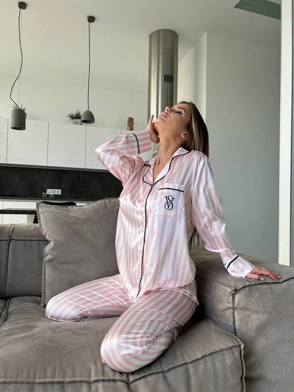 D 2 | Luxury Printed Silk Pajama Set For Women | BEAS