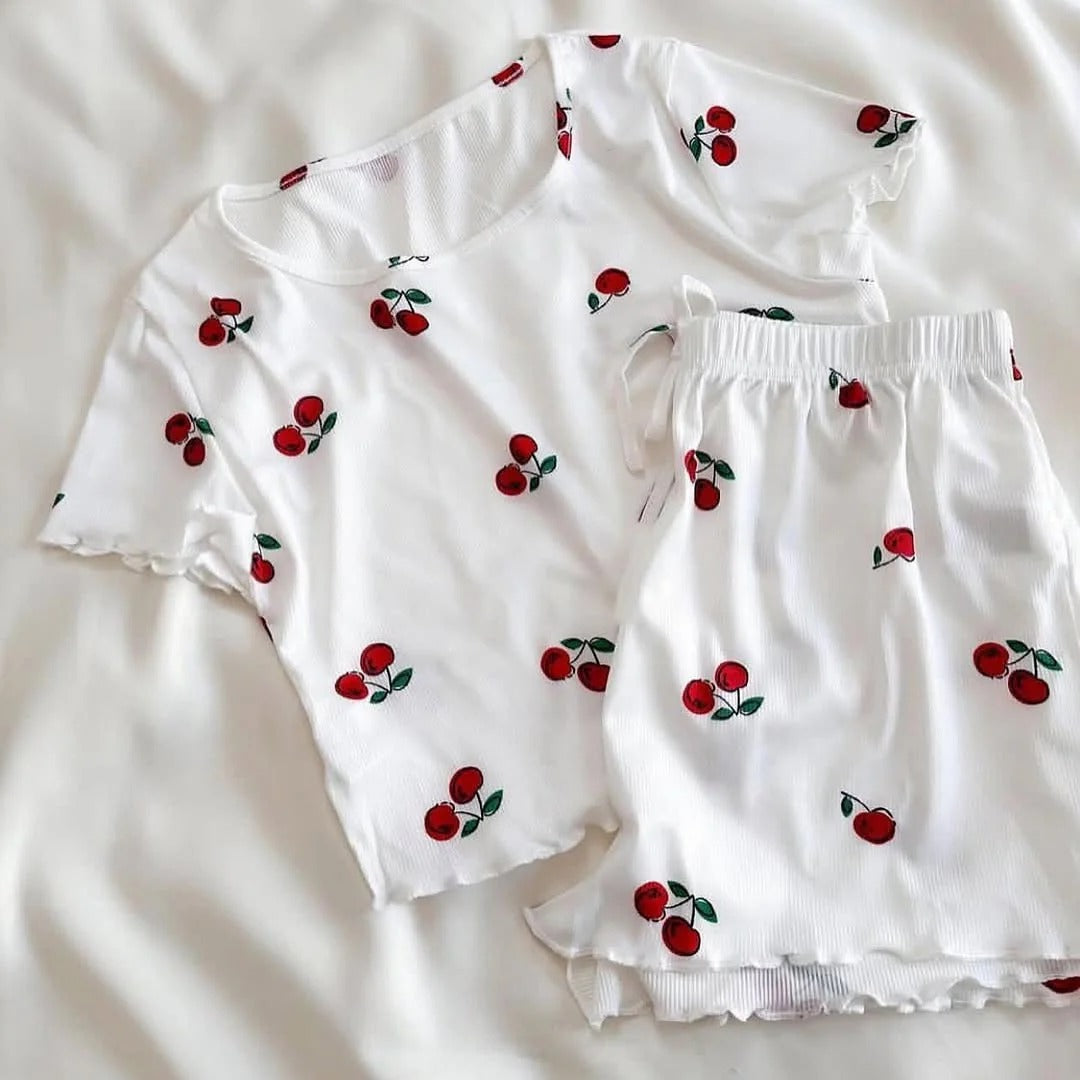 CH-6039 BEAS Printed Cherries Top & Boxer Set