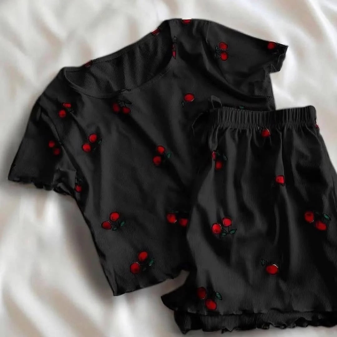 CH-6039 BEAS Printed Cherries Top & Boxer Set
