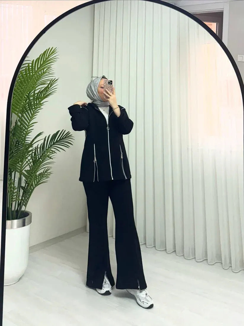 CH-601 BEAS Bootcup Zipper Hooded Style Co-Ord Set