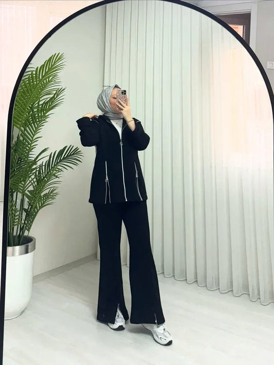 CH-601 BEAS Bootcup Zipper Hooded Style Co-Ord Set