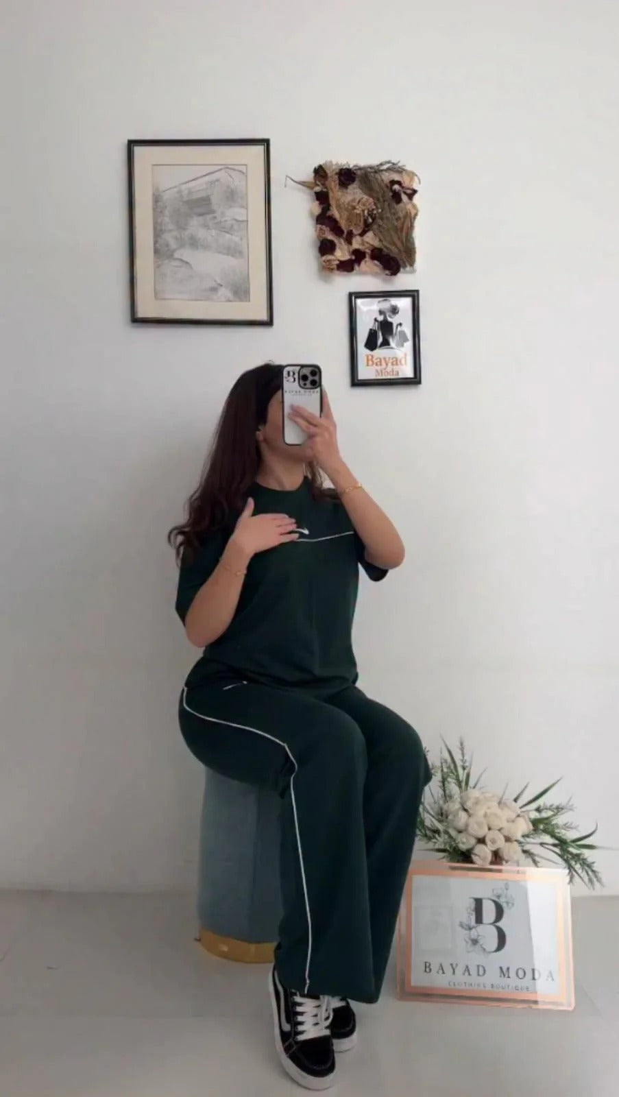 CH-6022 BEAS Women Casual T-Shirt & Side Stripe Track Pants Co-Ord Set