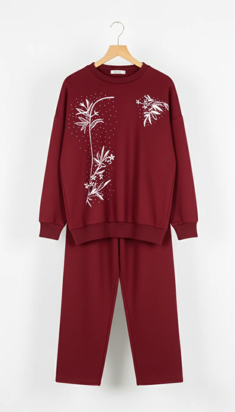 CH-596 BEAS Floral Printed Warm Fleece Co-ord Set