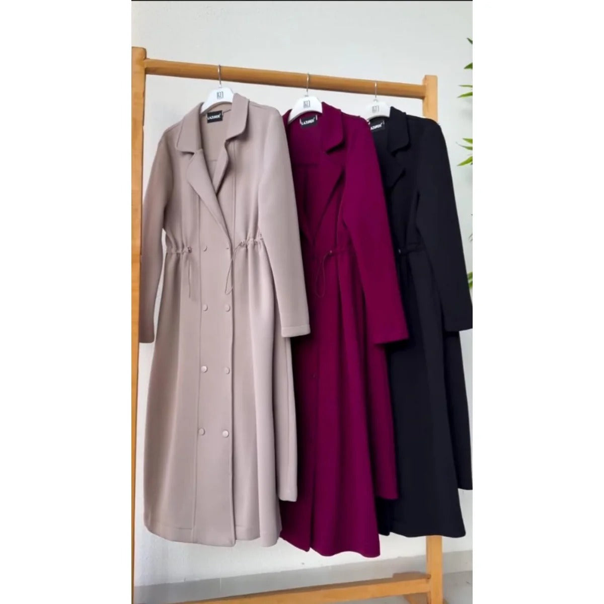 CH-622 BEAS Women’s Elegant Drawstring Long Coat Dress – Winter Wear