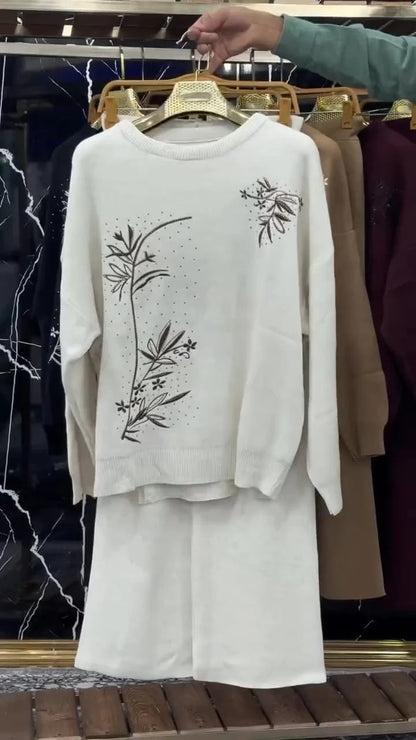 CH-596 BEAS Floral Printed Warm Fleece Co-ord Set