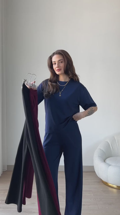 CH-541 – Bea's Summer Lounge Set | Straight Trousers + Tee