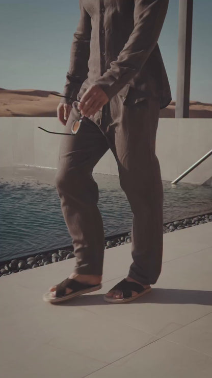 LI-93 | BEAS | Obsidian Sand Luxe Linen Co-Ord Ensemble