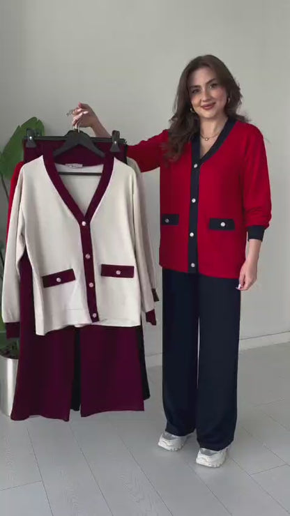 CH-580 Two-Tone Winter Co-ord Set – Beaswear