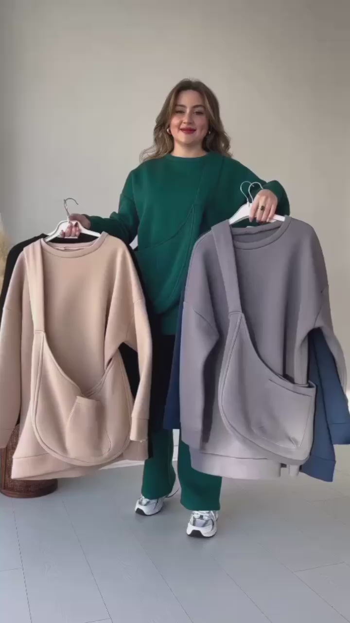 CH 391 Bea's Carryall Winter Fleece Co Ords Set SweatShirt + Trouser + Bag