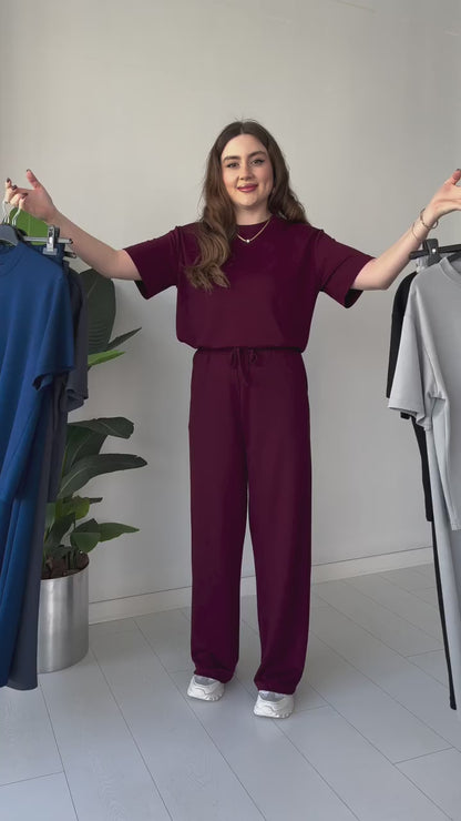 CH-541 – Bea's Summer Lounge Set | Straight Trousers + Tee