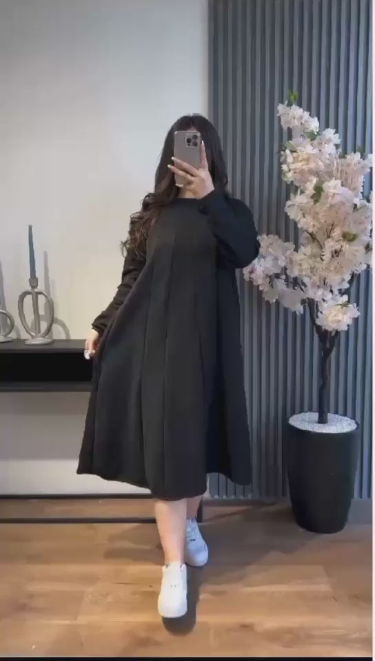 CH-394 Bea's Warm Fleece Long Fallen Frock Top